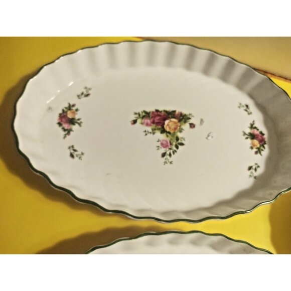 Royal Albert Quiche Tart Flan Tray Old Country Roses set of 3 (9", 10.5", 12.5") - Picture 16 of 16